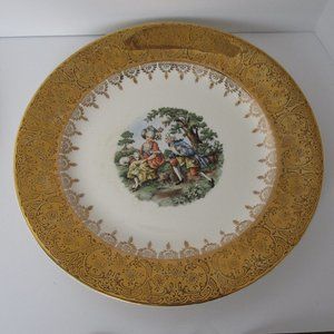 antique hand painted 22kt gold embellished plate